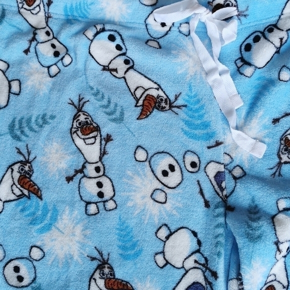Disney Frozen Blue Plush Olaf PJ Bottoms 1X New Plus - Picture 2 of 4